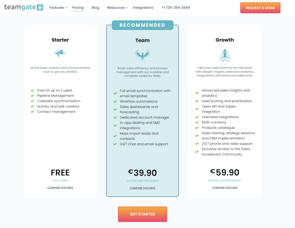 Teamgate pricing in Euro